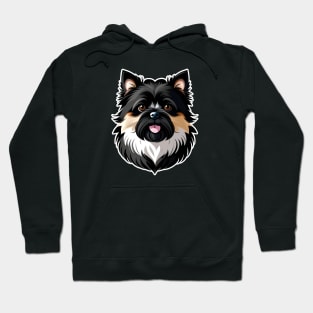 Head affenpinscher dog pet portrait cartoon vector illustration Hoodie